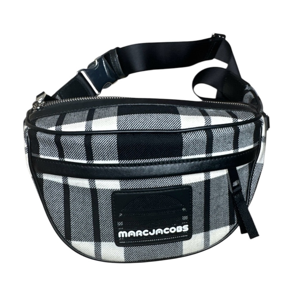 Marc Jacobs Wool Black and White Belt Bag with Cow Leather